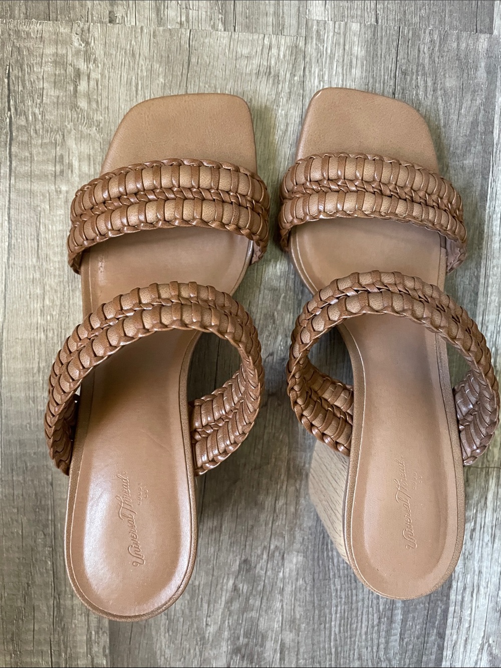Universal Thread Braided Double-Strap Slide Sandals in Tan - Picture 6 of 6